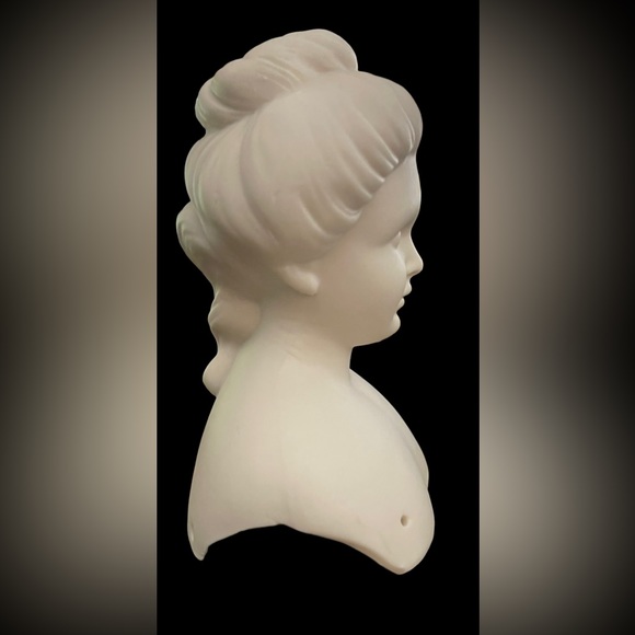 Vintage Porcelain Doll Head 7" Tall Unpainted Head Only Gibson Girl - Picture 4 of 5